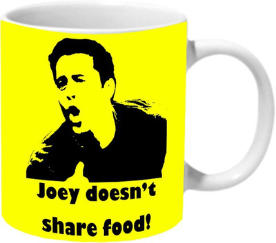

Mooch Wale Friends , Joey Dosent Share Food Yellow And Black Ceramic Mug(325 ml), Multicolor