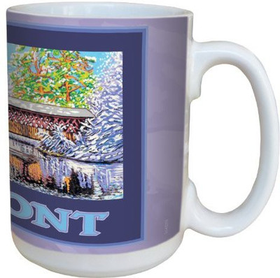 

Tree-Free Greetings Greetings lm43019 Scenic Vermont Covered Bridge in Winter by David Linton Ceramic with Full-Sized Handle, 15-Ounce, Multicolored Ceramic Mug(60 ml), Multicolor