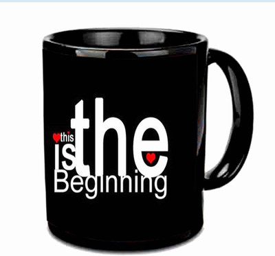

Raj Laxmi Love begnning valentine black' Ceramic Mug(350 ml)