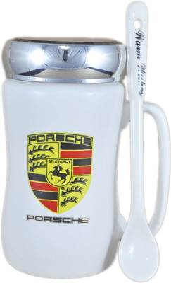 

Babysid Collections Ceramic Cup with Lid & Spoon- 350ml - Car Design Ceramic Mug(350 ml), Multicolor