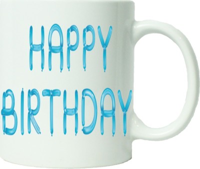 

Maison N Mode Happy Birth Day Blue Coffee Ceramic Mug(330 ml), Multicolor