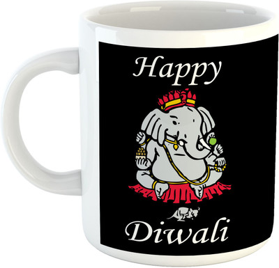 

Deeher Gifts Happy Diwali Design17 Ceramic Mug(330 ml), Multicolor