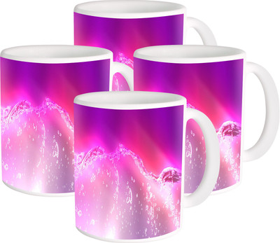 

Heyworlds Gifts for pattern Design set of six 113 Ceramic Mug(325 ml, Pack of 4), Multicolor