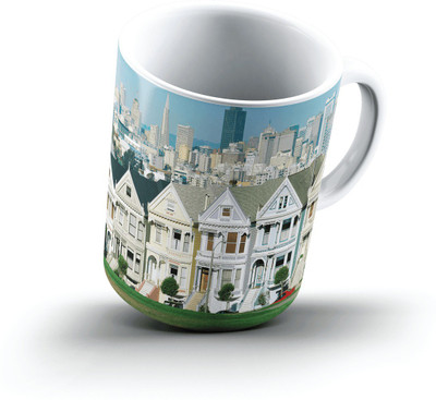 

Ucard Postcard Row San Francisco California2611 Bone China, Ceramic, Porcelain Mug(325 ml), Multicolor