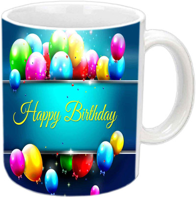 

Raj Laxmi Stylish balloons white mug Ceramic Mug(350 ml)