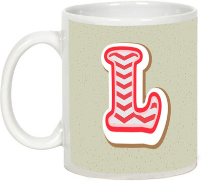 

AllUPrints Colorful Alphabet Letters "L" Ceramic Mug(325 ml), White