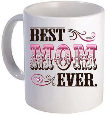 

Giftsmate Floral Best Mom Ever Ceramic Mug(330 ml), White