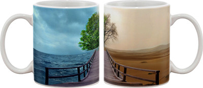 

Artifa Sea And Desert Porcelain, Ceramic Mug(350 ml), Multicolor