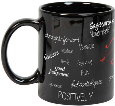 

Prithish Sagittarius Black Ceramic Mug(330 ml), Multicolor