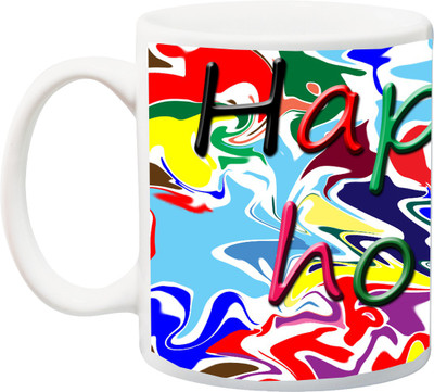 

ME&YOU Gift for Holi;Happy Holi 3D printed Ceramic Mug(325 ml), Multicolor