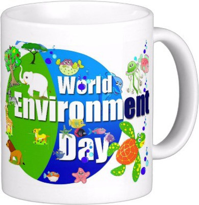 

Exoctic Silver Save Earth Series W012 Ceramic Mug(300 ml), Multicolor
