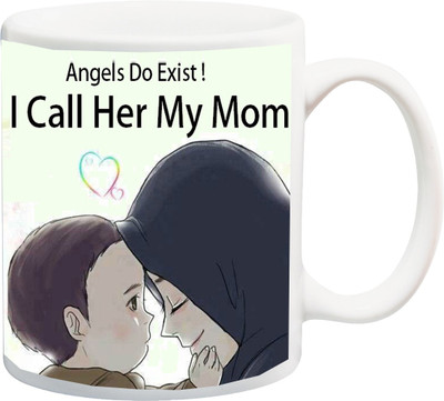 

ME&YOU Gift for Mom/Mummy/Mother/Mum on anniversary/Birhday;Angels do exist i call her my mom printed Ceramic Mug(325 ml), Multicolor