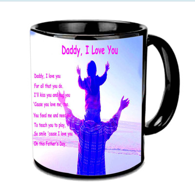 

Raj Laxmi Nice Quote N Design About Daddy Multicolor Ceramic Mug(3.5 ml), Black