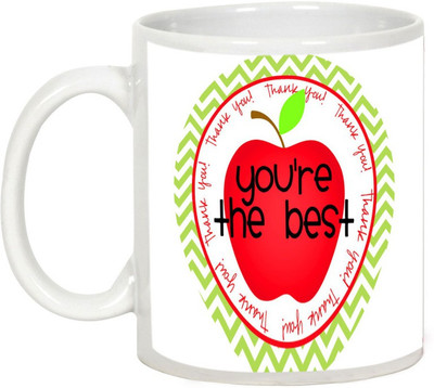 

AllUPrints Teacher You Are The Best Ceramic Mug(325 ml), White