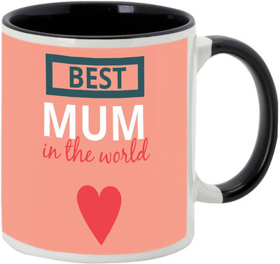 

AllUPrints Best Mom In The World Black Coffee Ceramic Mug(325 ml), Multicolor