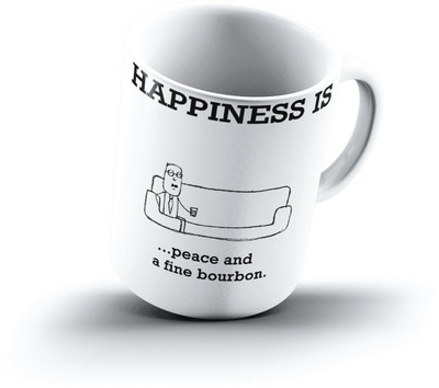 

Ucard Happiness Is1129 Bone China, Ceramic, Porcelain Mug(325 ml), Multicolor