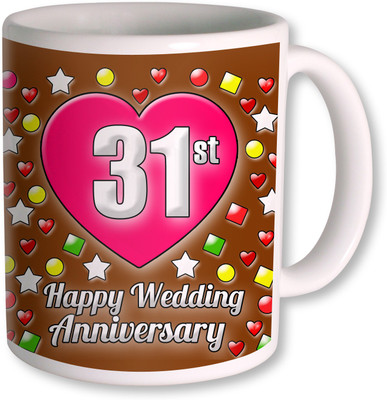 PhotogiftsIndia Gifts For 31st Wedding Anniversary Coffee Ceramic Mug(350 ml), White
