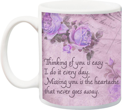 

ME&YOU Valentine's Day/Anniversary Gift;Thinking of You is Easy i Do It Everyday Ceramic Mug(325 ml), Multicolor