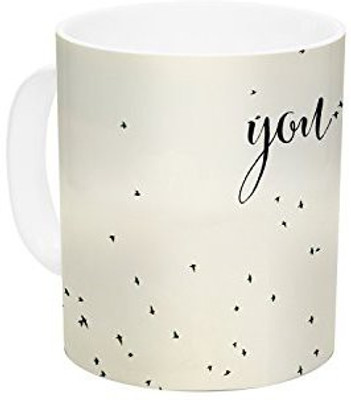 

Kess InHouse InHouse Susannah Tucker You Can Soar Tan Typography Ceramic Coffee, 11 oz, Multicolor Ceramic Mug(60 ml)