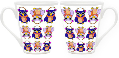 

Homesogood Eskimo Owl Ceramic Mug(355 ml, Pack of 2)