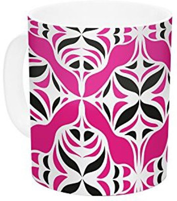 

Kess InHouse InHouse Miranda Mol Think Pink Ceramic Coffee, 11 oz, Multicolor Ceramic Mug(60 ml)