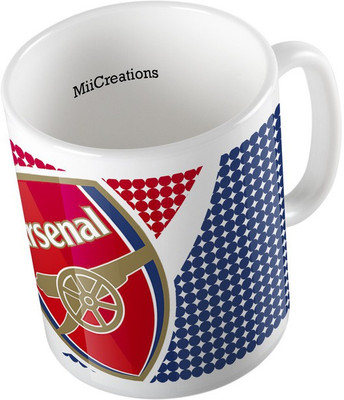 

MiiCreations Printed Arsenal Club Ceramic Mug(325 ml), Multicolor