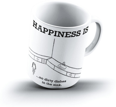

Ucard Happiness Is1670 Bone China, Ceramic, Porcelain Mug(325 ml)
