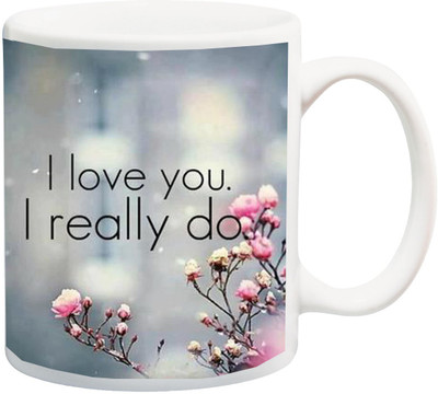 

ME&YOU I Love You I really do a Lot 3D Print Ceramic Mug(325 ml), Multicolor