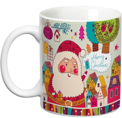

Prithish Merry Christmas Design 6 Ceramic Mug(330 ml), Multicolor