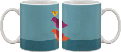

Artifa Three Birds Porcelain, Ceramic Mug(350 ml), Multicolor