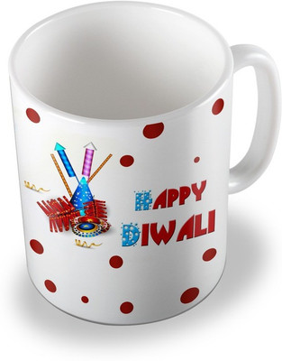 

SKY TRENDS sky trends # D012 diwali gift set Ceramic Mug(325 ml), White