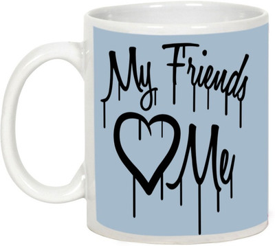 

AllUPrints Friendship Day Gifts - I love My Friends & Me Ceramic Mug(325 ml), White