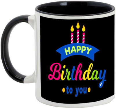 

AllUPrints Be The Candle To Someone On Your Birthday Ceramic Mug(325 ml), Black