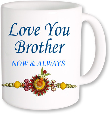 PhotogiftsIndia Love U brother Ceramic Mug(325 ml), Multicolor