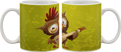 

Artifa Owl Playing Guitar Funny Porcelain, Ceramic Mug(350 ml), Multicolor