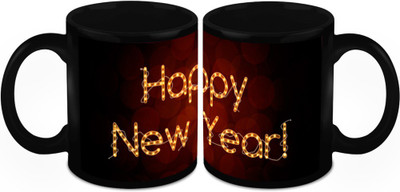 

Homesogood New Year New Life Ceramic Mug(325 ml, Pack of 2)