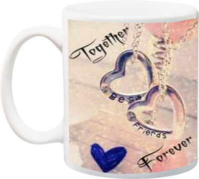 

ME&YOU Gift for Husband/Wife/Girlfriend/Boyfriend/Lover;"together Forever Best Friend 3D printed Ceramic Mug(325 ml), Multicolor