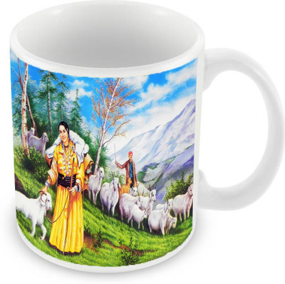 Sleep Nature's SN-MG-208 Ceramic Mug(350 ml), Multicolor
