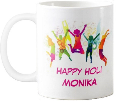 

Exoctic Silver Happy Holi Monika Series001 Ceramic Mug(330 ml), Multicolor