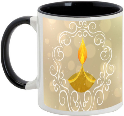 

AllUPrints Gifts For Deepawali - Happy Diwali Lights Design 6 Ceramic Mug(325 ml), Black