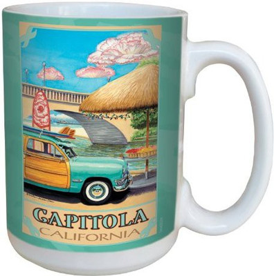 

Tree-Free Greetings Greetings lm43024 Vintage Capitola California Woody with Surfboard by Evelyn Jenkins Drew Ceramic, 15-Ounce, Multicolored Ceramic Mug(60 ml), Multicolor
