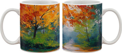 Artifa Colourful Art Ceramic, Porcelain Coffee Mug(350 ml)