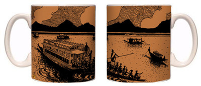 

Posterboy The Shikara Ceramic Mug(350 ml), Multicolor