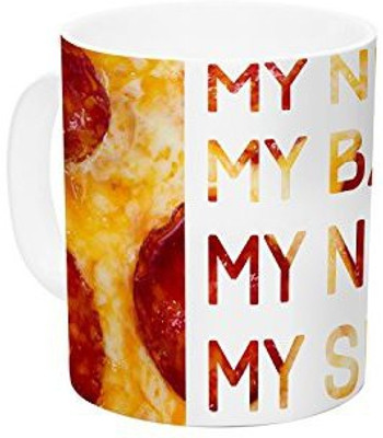 

Kess InHouse InHouse Original Priorities Typography Food Ceramic Coffee, 11 oz, Multicolor Ceramic Mug(60 ml)