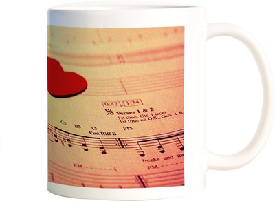 

Rangeele Inkers Music notes Love Ceramic Mug(300 ml), Multicolor