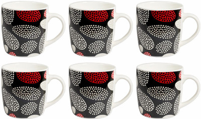 

La Platina Lp-C-211-CoffeeMugSet Bone China, Porcelain Mug(180 ml, Pack of 6), Multicolor