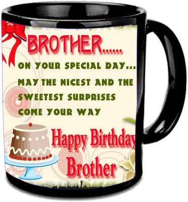 

Raj Laxmi brother b'day cake black Ceramic Mug(350 ml)