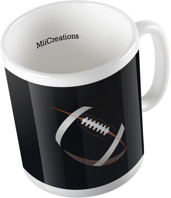

MiiCreations Printed No Pad No Helmet Just Balls Rugby Ceramic Mug(325 ml), Multicolor