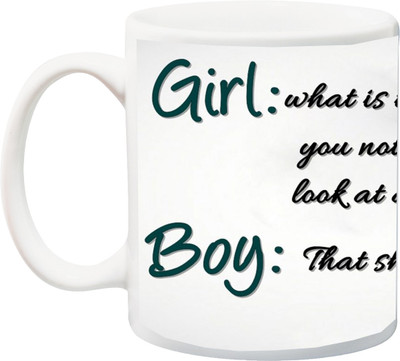 

ME&YOU Gift for Husband/Wife/Boyfriend/Girlfriend/lover;Boy:That she isn't you Printed Ceramic Mug(325 ml), Multicolor