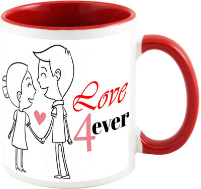 

AllUPrints Couples In Love Red Ceramic Mug(325 ml)
